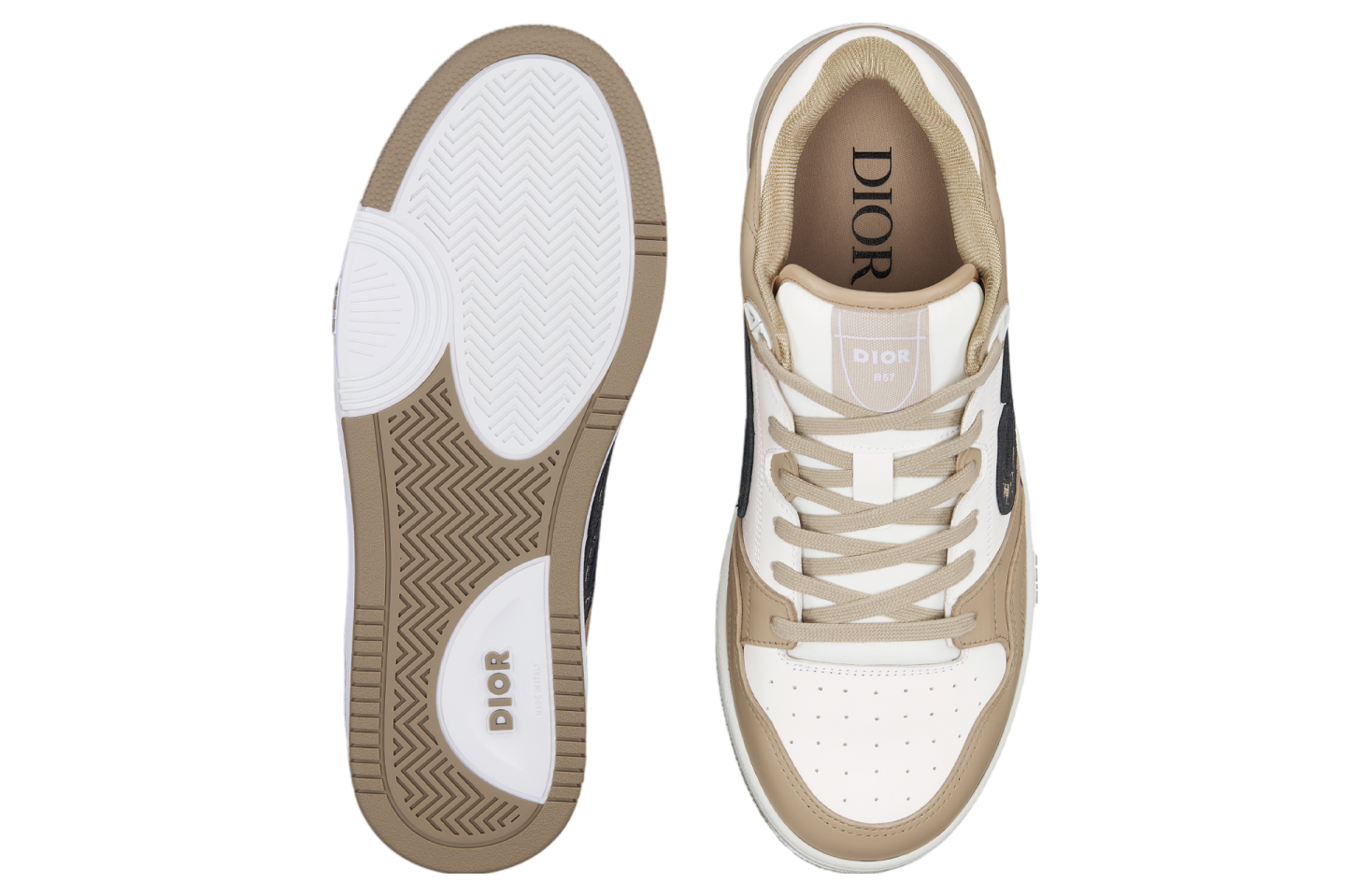 Dior B57 Low Beige / White Smooth Calfskin