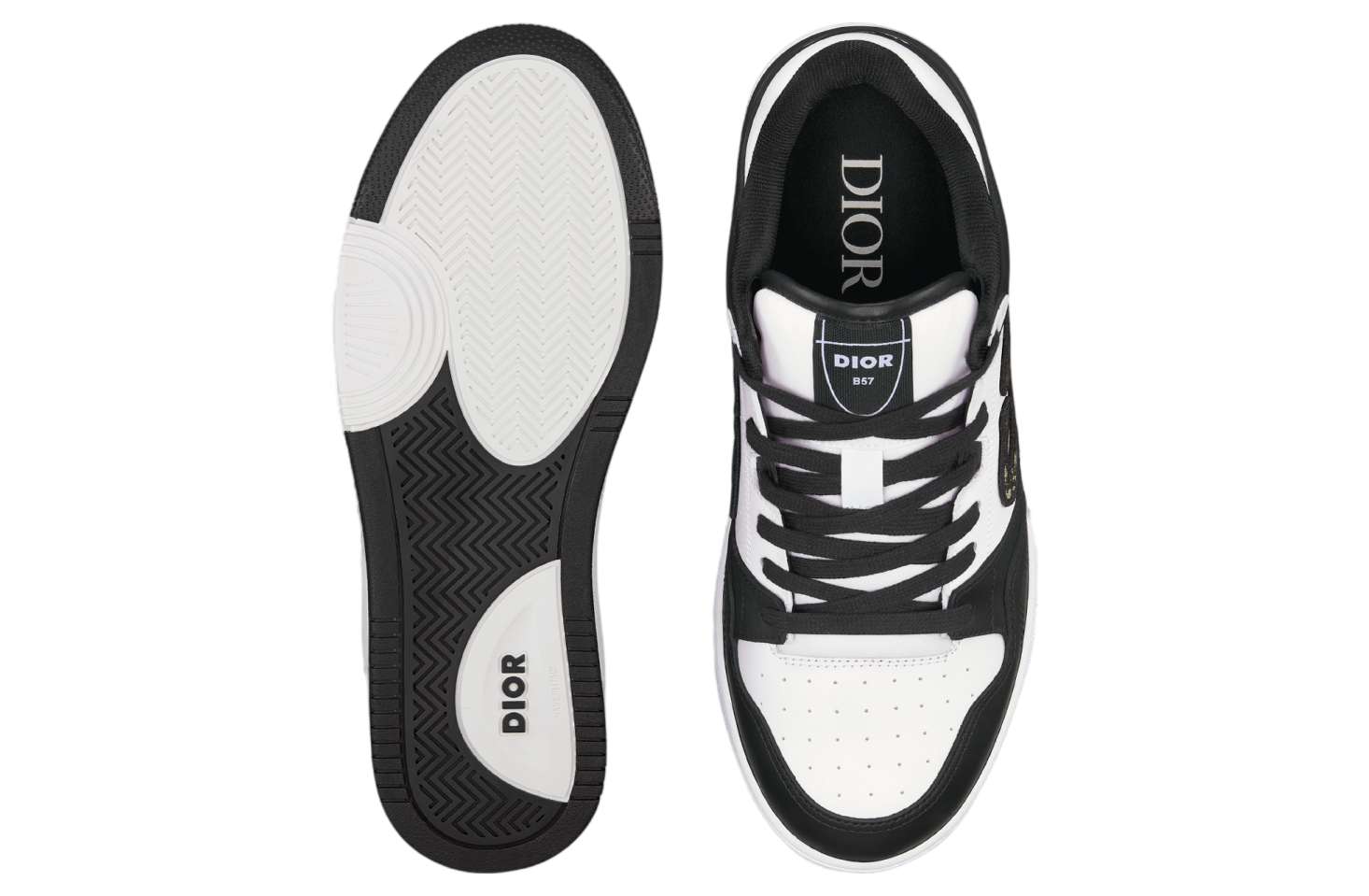 Dior B57 Low Black / White Smooth Calfskin