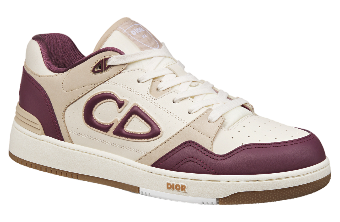 Dior B57 Low Burgundy / Cream Smooth Calfskin