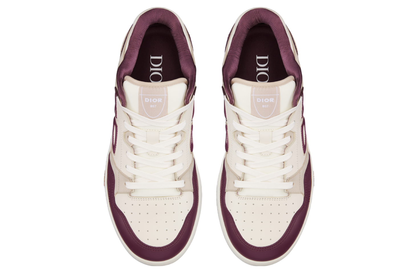 Dior B57 Low Burgundy / Cream Smooth Calfskin