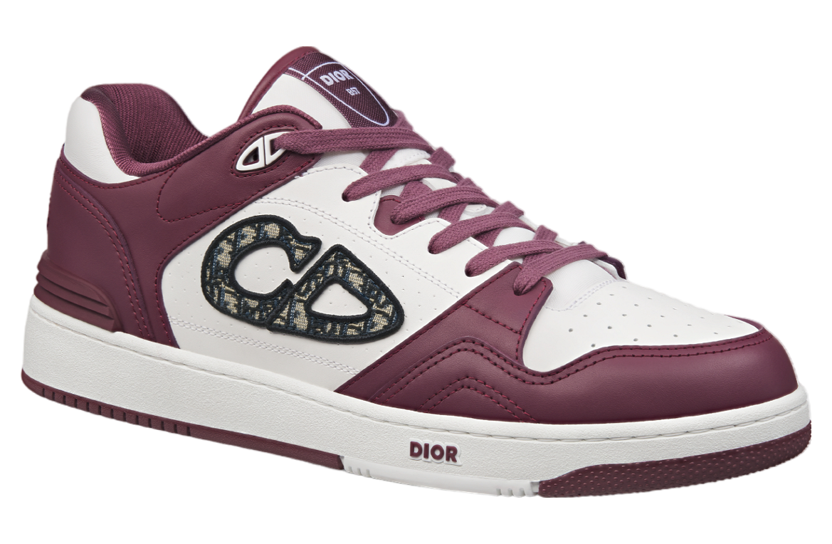 Dior B57 Low Burgundy / White Smooth Calfskin