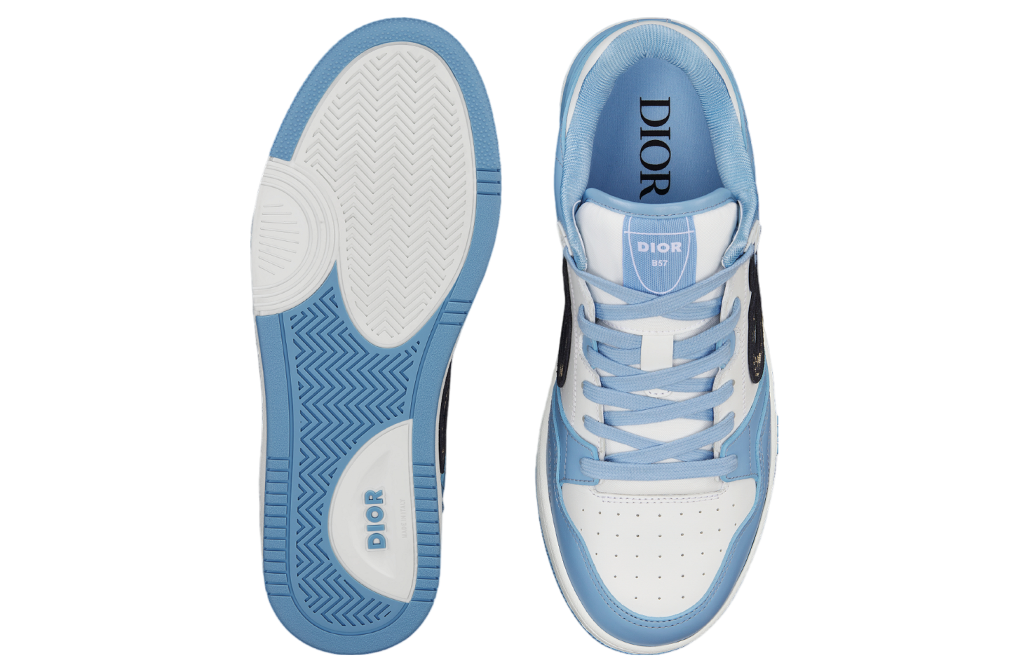 Dior B57 Low Light Blue / White Smooth Calfskin