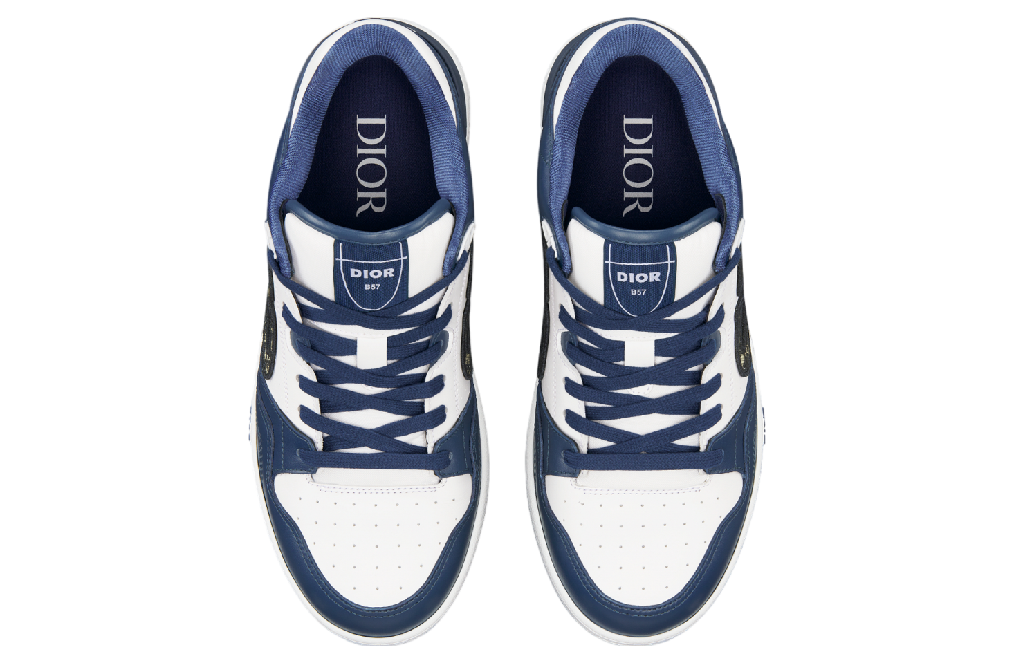 Dior B57 Low Navy Blue / White Smooth Calfskin