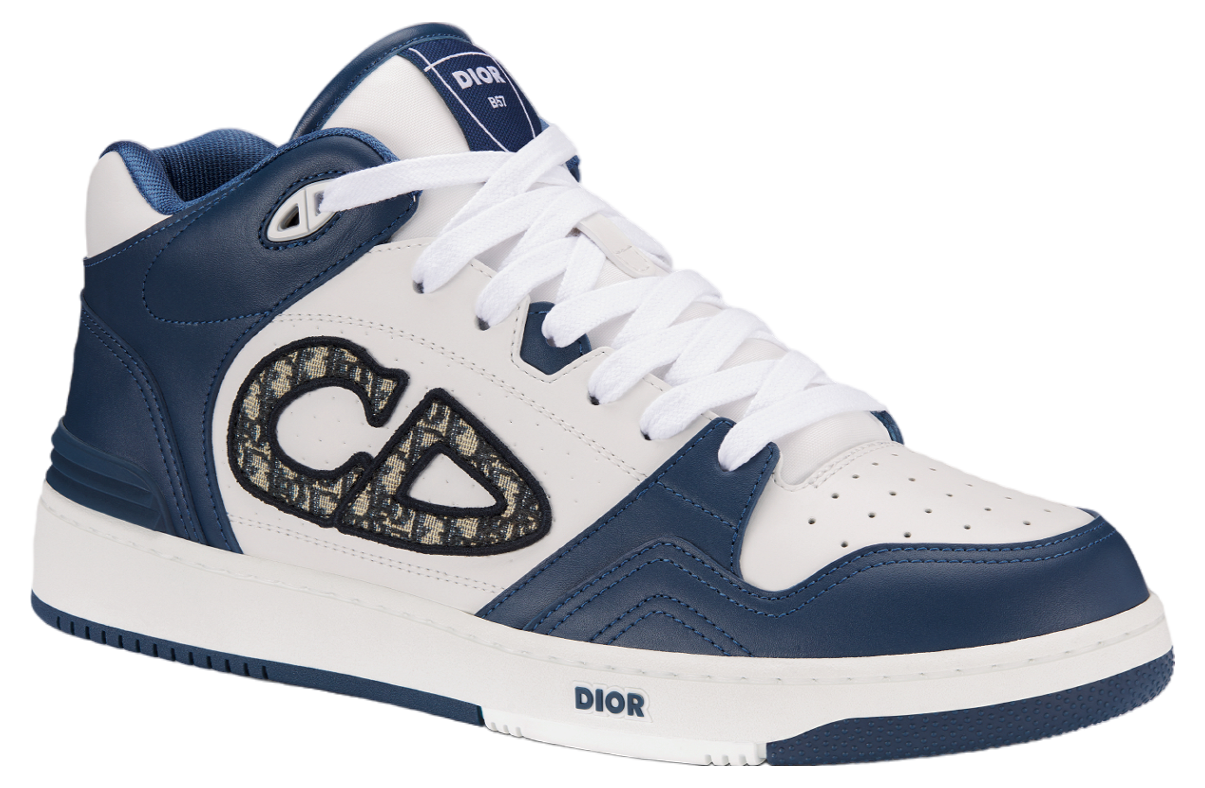 Dior B57 Mid Navy Blue / White Smooth Calfskin