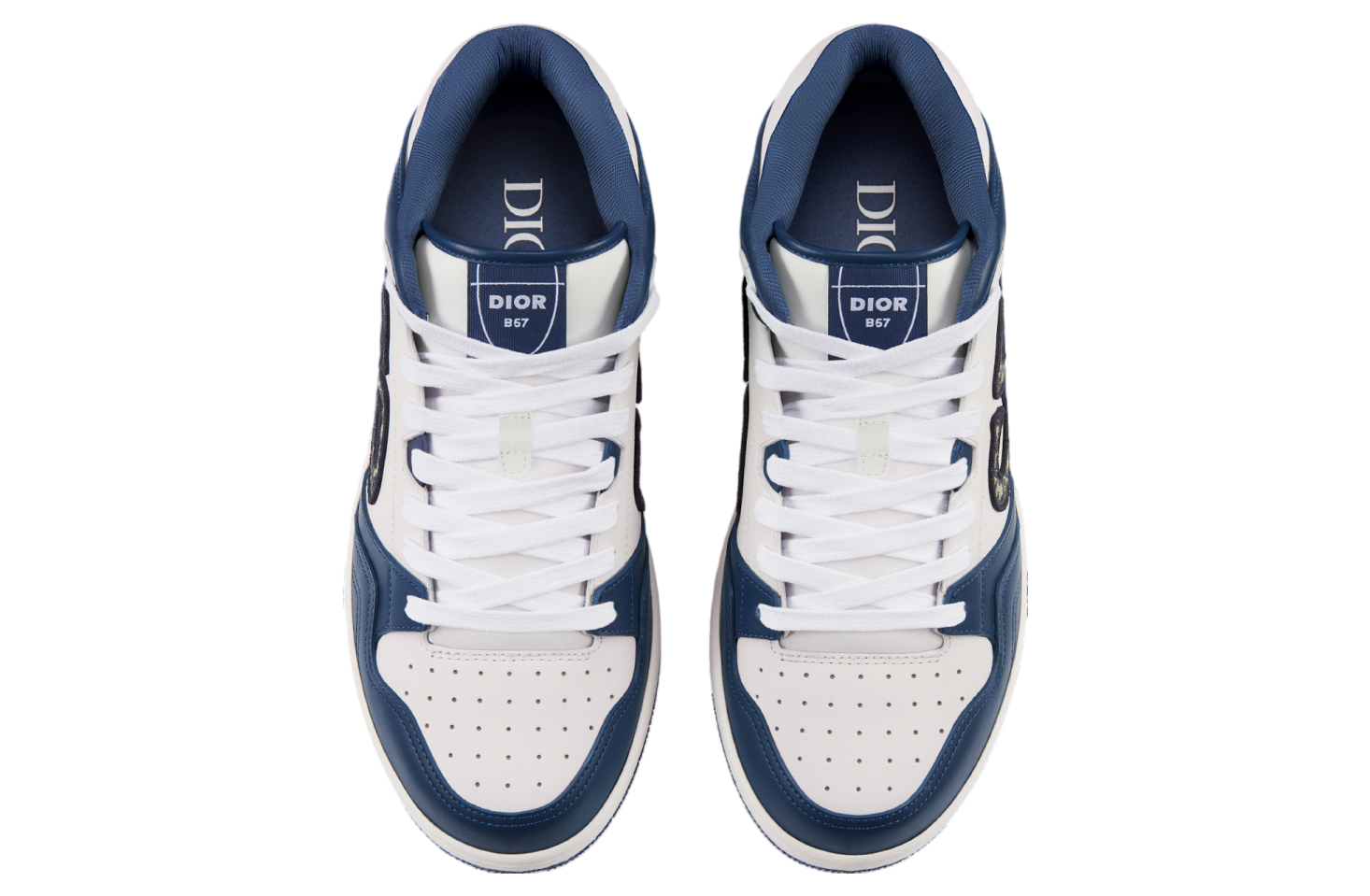 Dior B57 Mid Navy Blue / White Smooth Calfskin