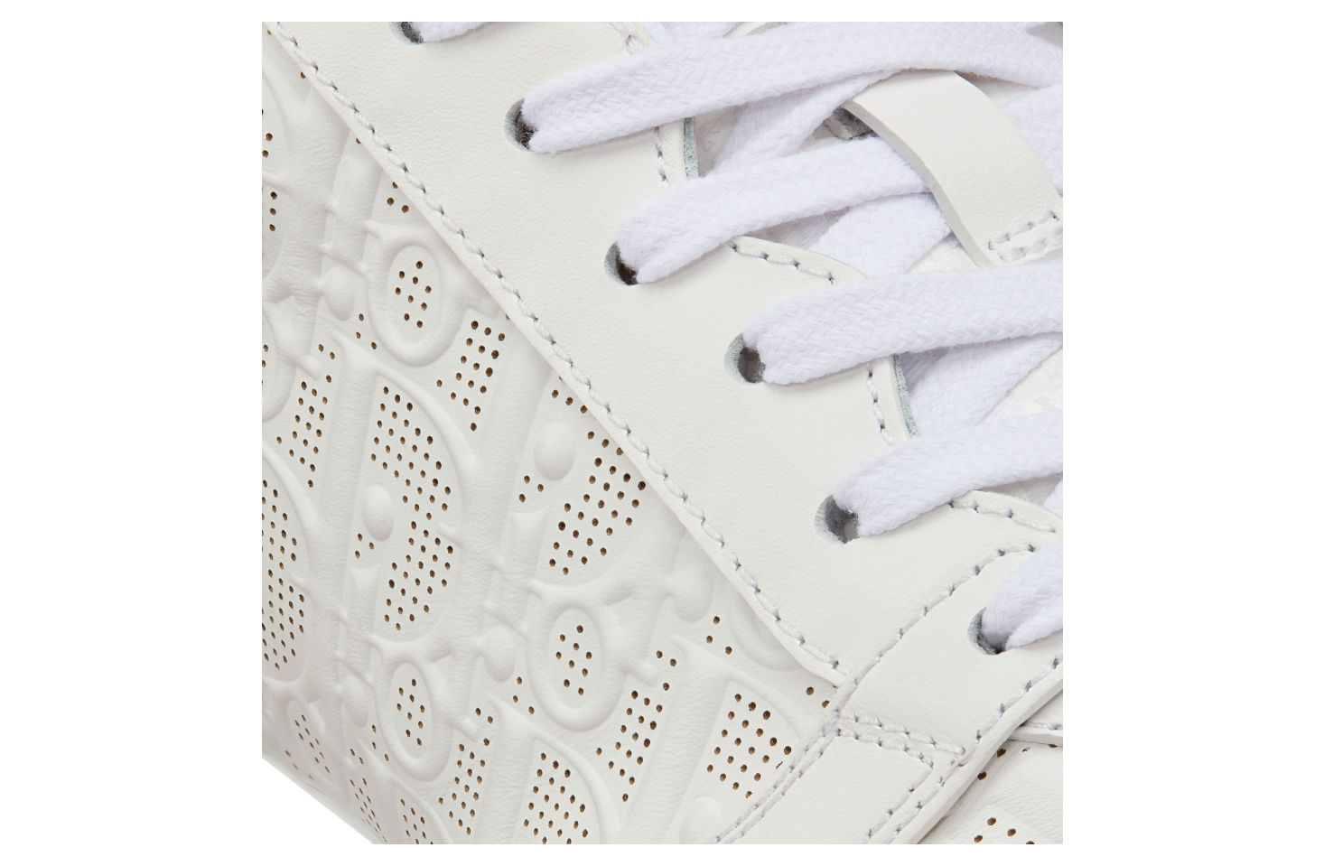 Dior One WMNS White Oblique Perforated Calfskin