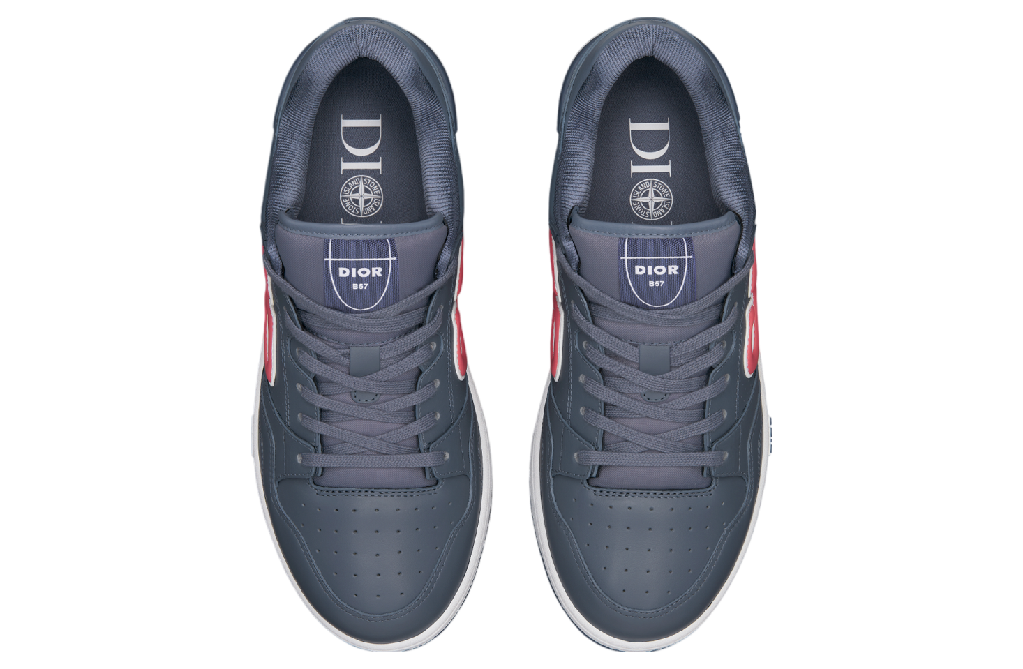 Dior x Stone Island B57 Low Blue / Red Smooth Calfskin