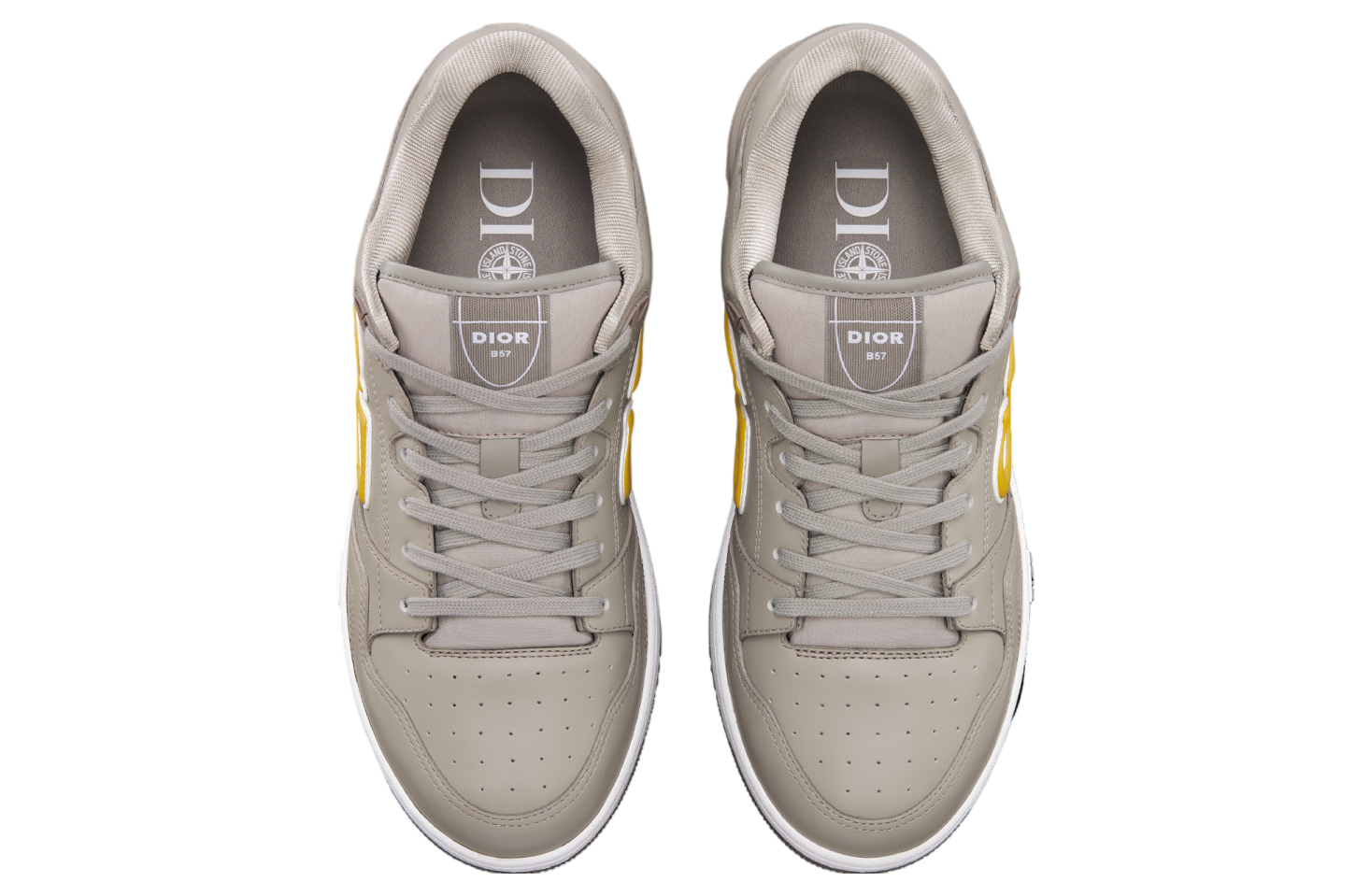 Dior x Stone Island B57 Low Gray / Yellow Smooth Calfskin