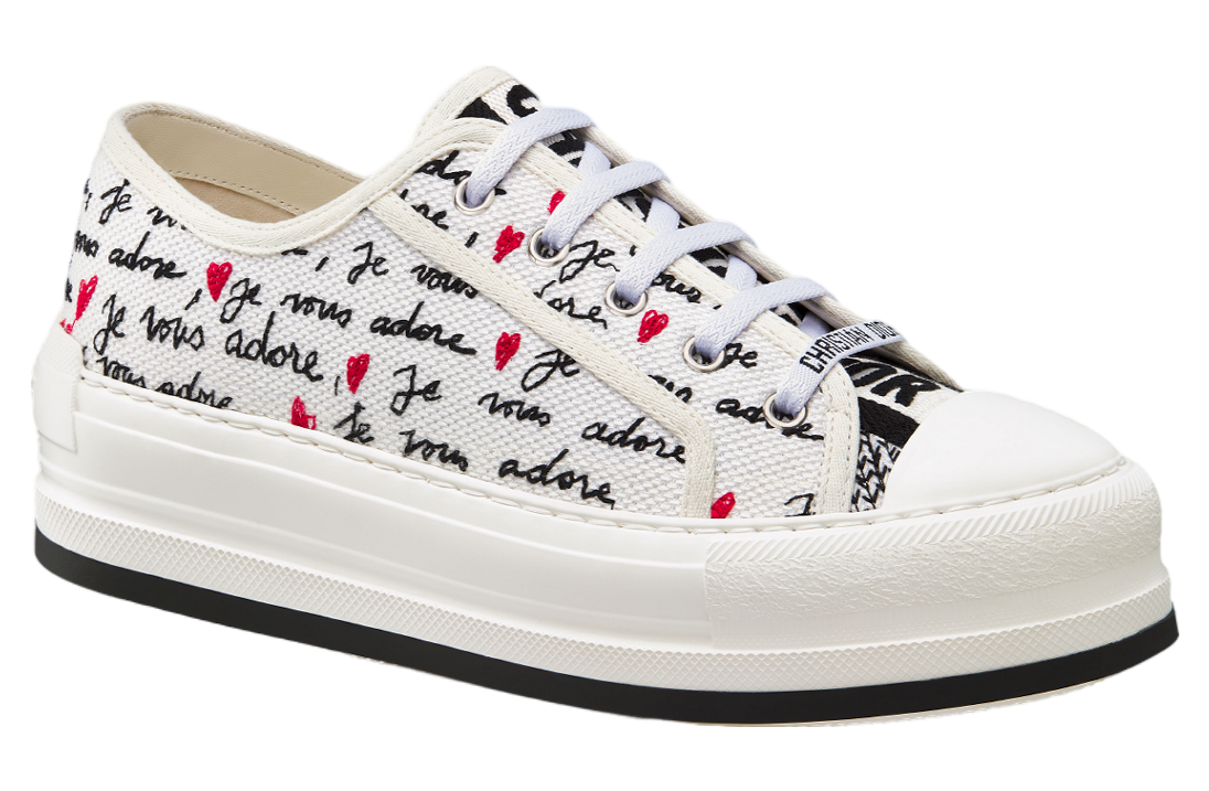 Dioramour Walk n Dior Platform WMNS White Cotton / Embroidered Black