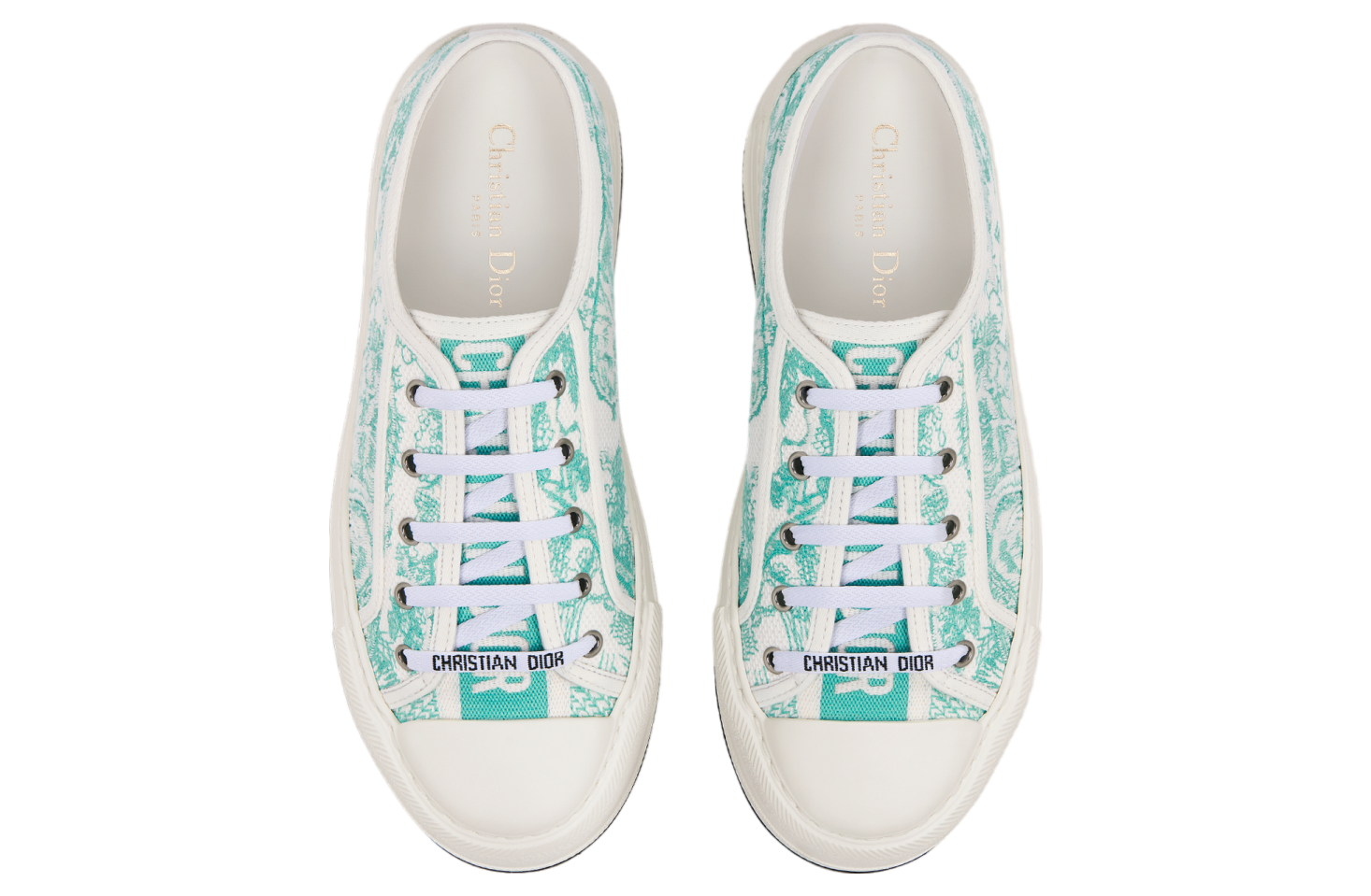 Dioriviera Walk N Dior Platform WMNS Cotton Embroidered / Aquamarina Toile De Jouy Sauvage Motif