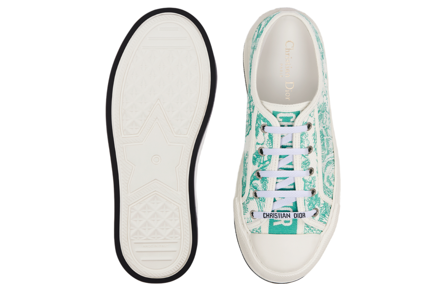 Dioriviera Walk N Dior Platform WMNS Cotton Embroidered / Aquamarina Toile De Jouy Sauvage Motif