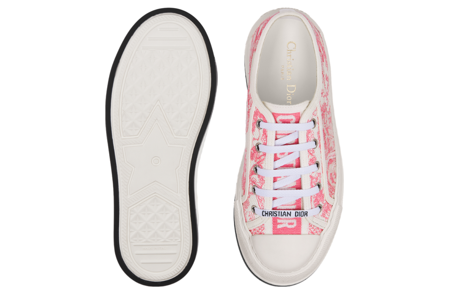 Dioriviera Walk N Dior Platform WMNS Cotton Embroidered / Candy Pink Toile De Jouy Sauvage Motif