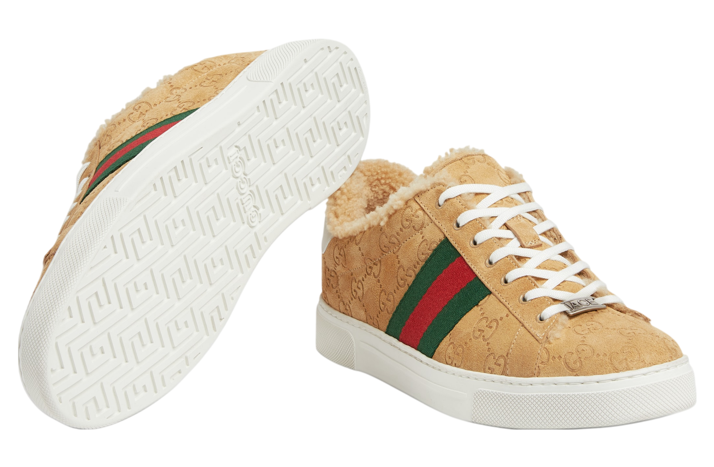 Gucci Ace Beige Gg Suede