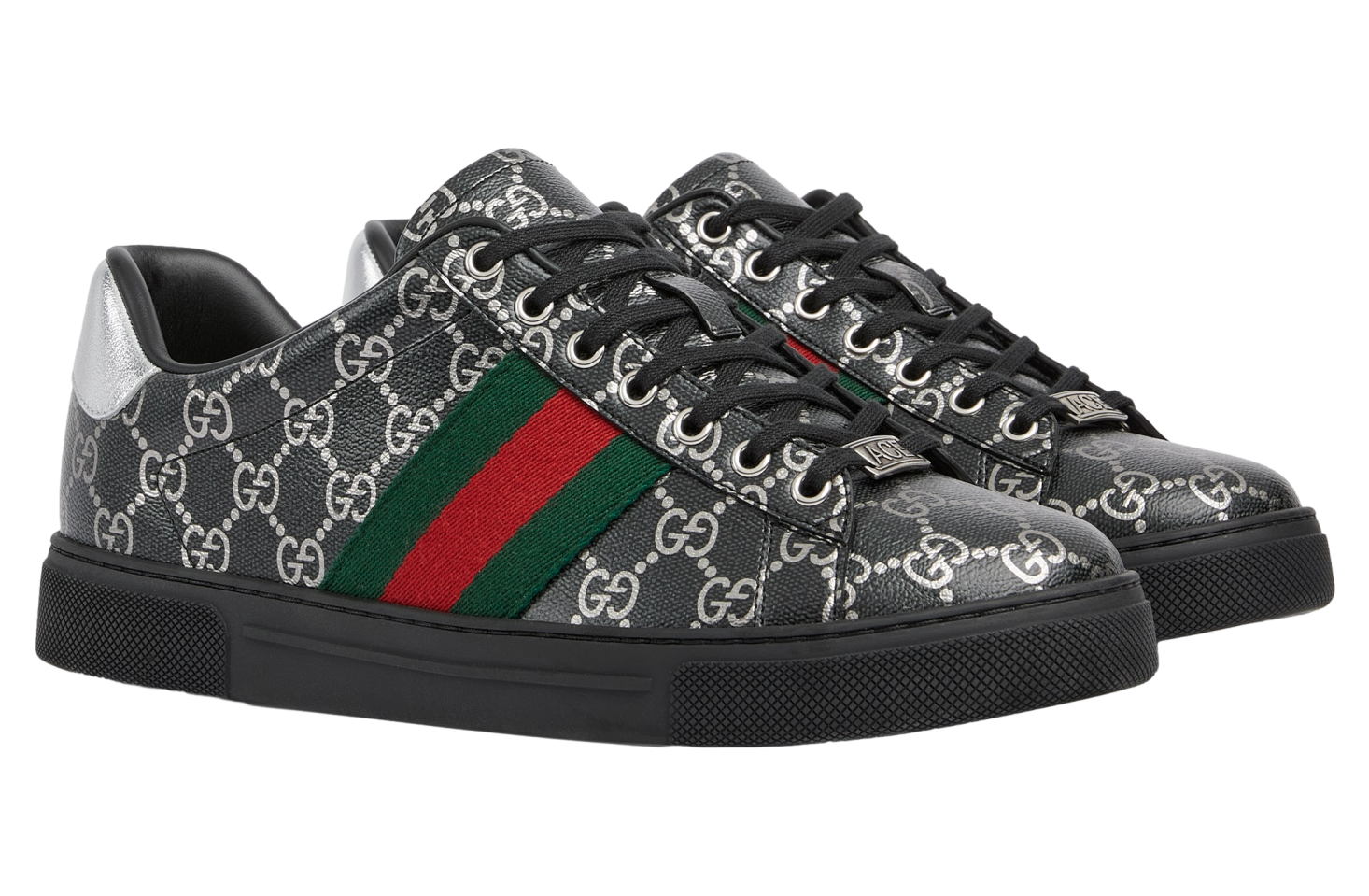 Gucci Ace Black Gg Fabric