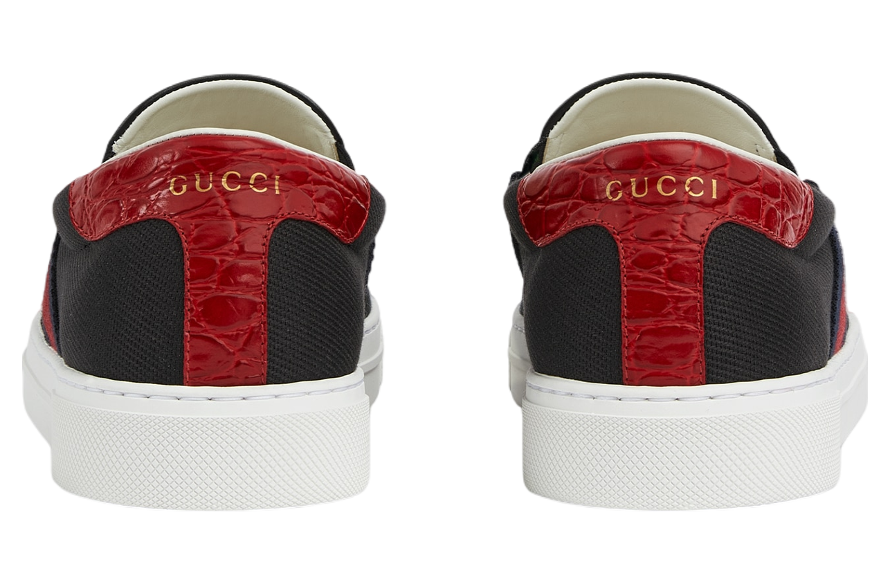 Gucci Black and Red Canvas Slip-Ons Gucci Slip - On Casual Shoes for Men for sale | eBay main image 4