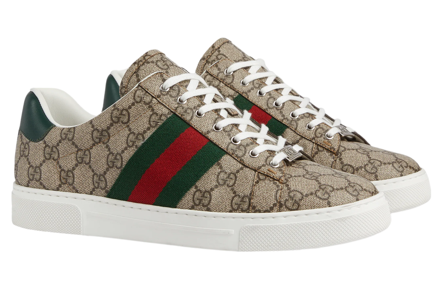 Gucci Ace With Web Beige / Ebony Gg Supreme