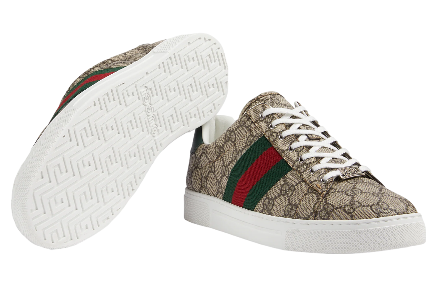 Gucci Ace With Web Beige / Ebony Gg Supreme