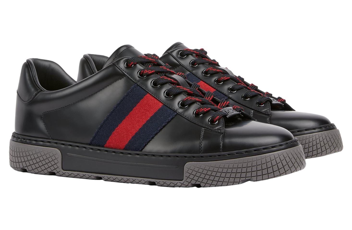 Gucci Ace With Web Black Leather S