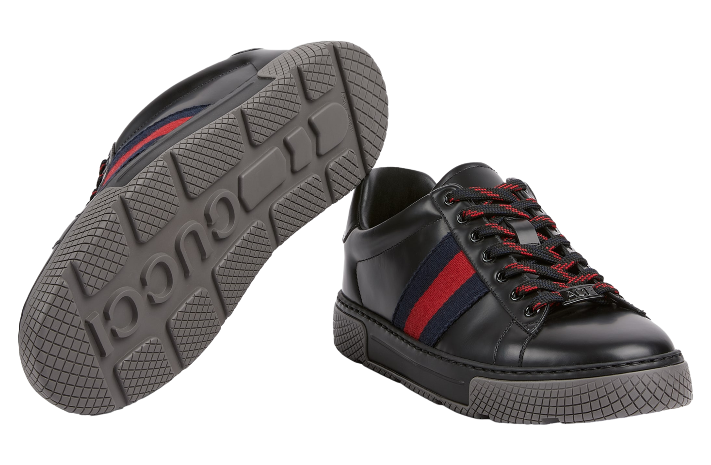 Gucci Ace With Web Black Leather S