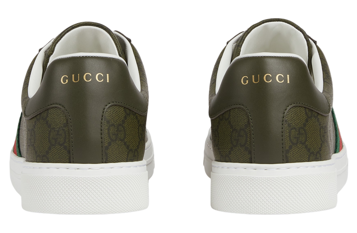 Gucci Ace With Web Dark Green Gg Supreme