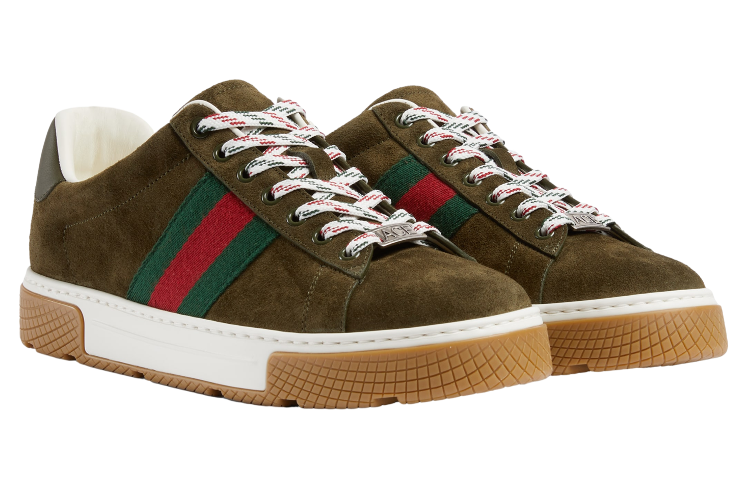Gucci Ace With Web Forest Green Suede