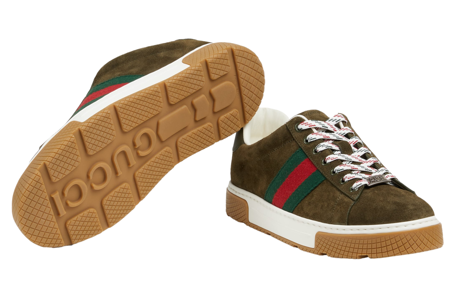 Gucci Ace With Web Forest Green Suede