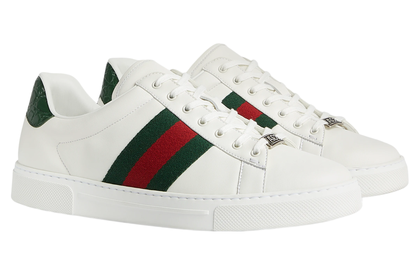 Gucci Ace With Web White Leather