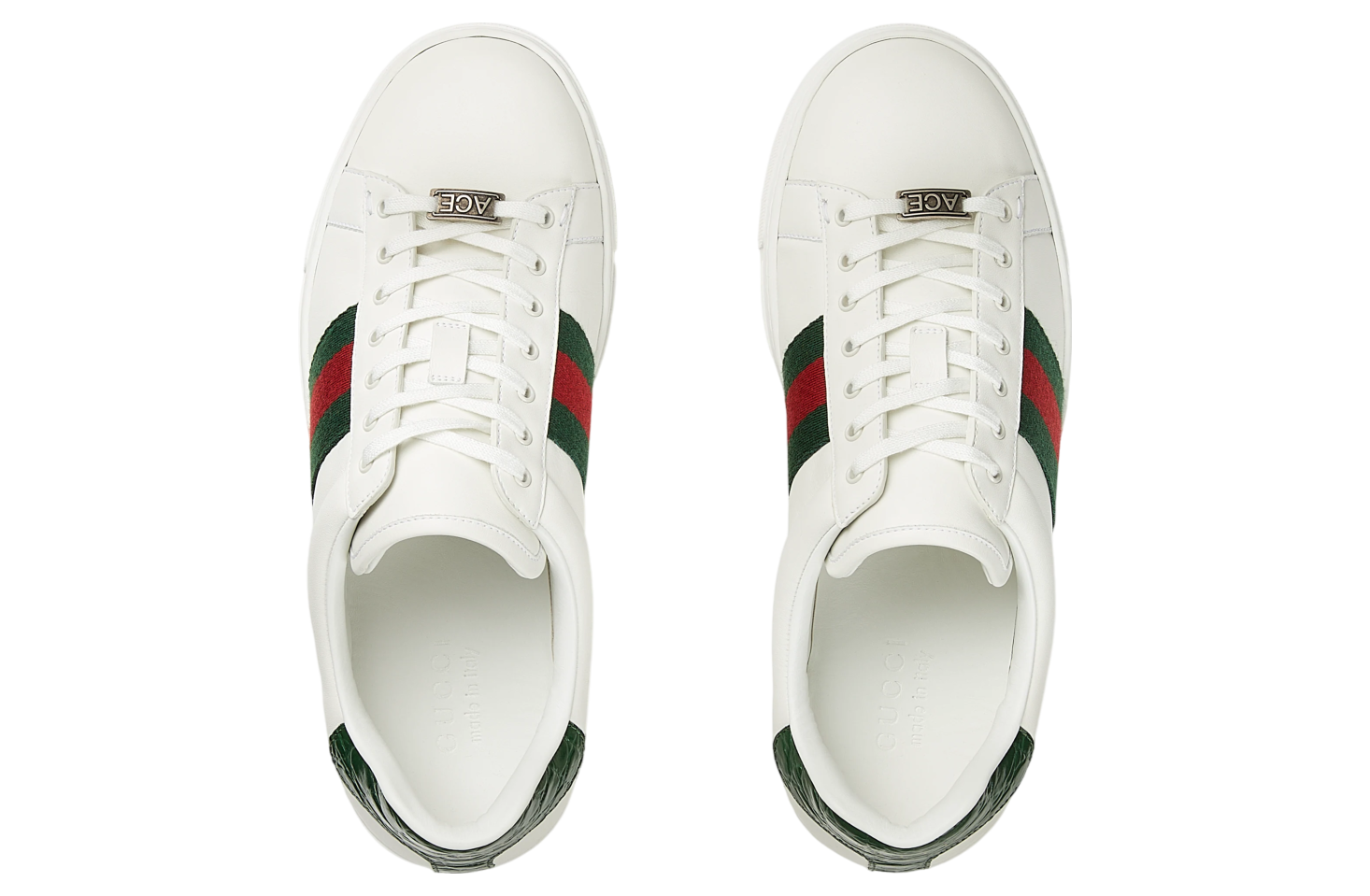 Gucci Ace With Web White Leather