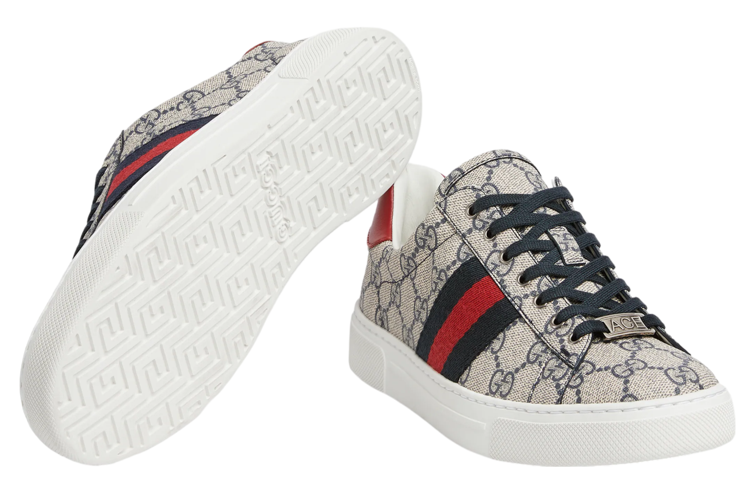 Gucci Ace With Web WMNS Beige / Blue Supreme