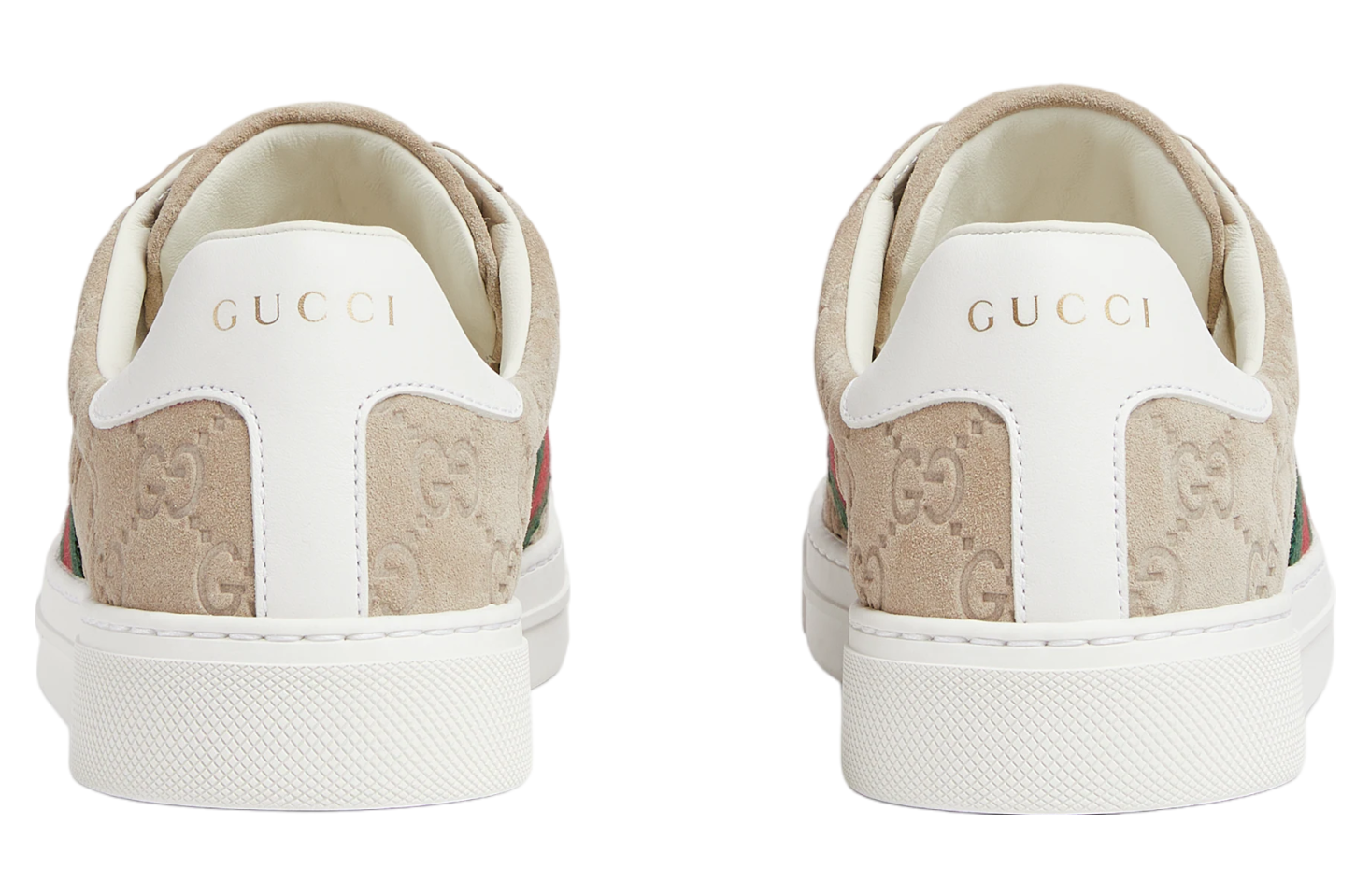 Gucci Ace With Web WMNS Oatmeal Gg Suede