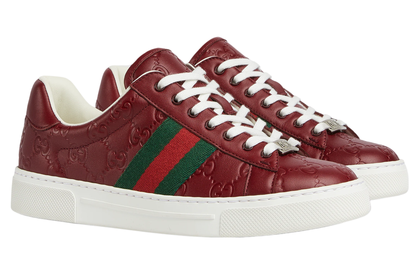 Gucci Ace With Web WMNS Rosso Ancora Gg Leather