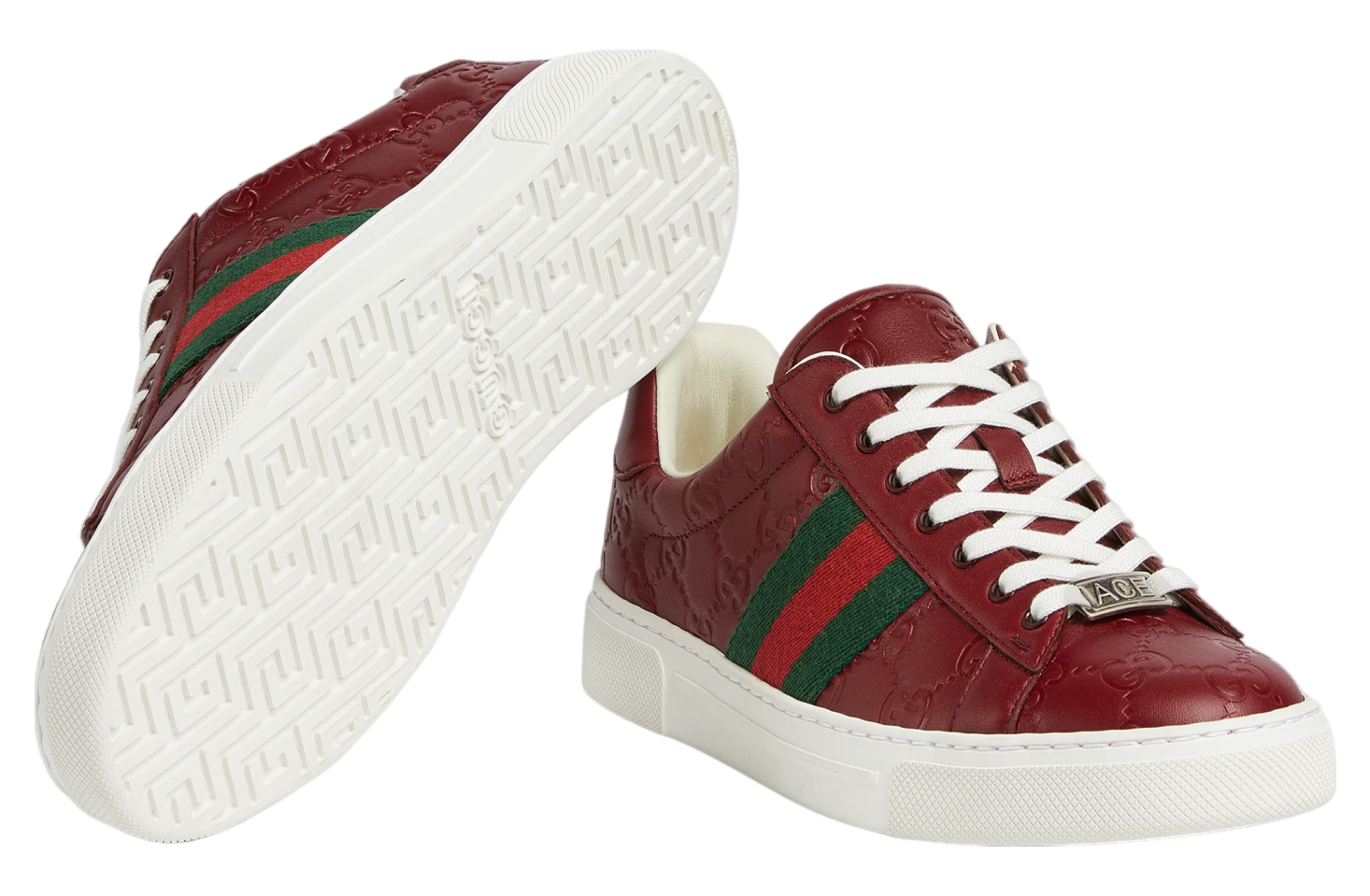 Gucci Ace With Web WMNS Rosso Ancora Gg Leather