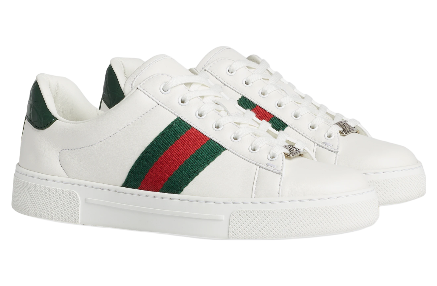 Gucci Ace With Web WMNS White Leather