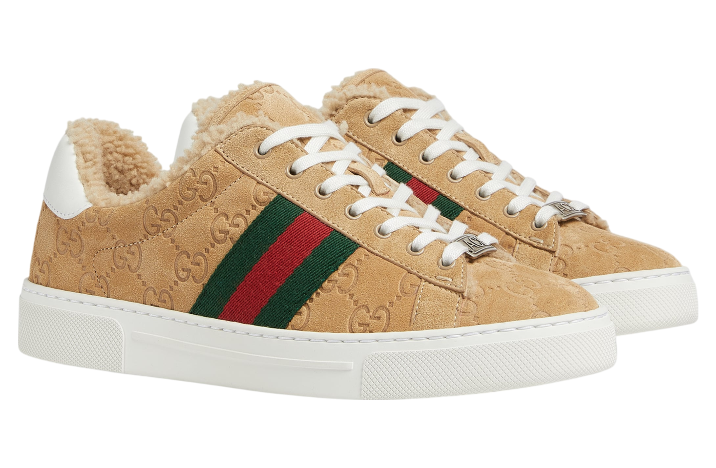 Gucci Ace WMNS Beige Gg Suede