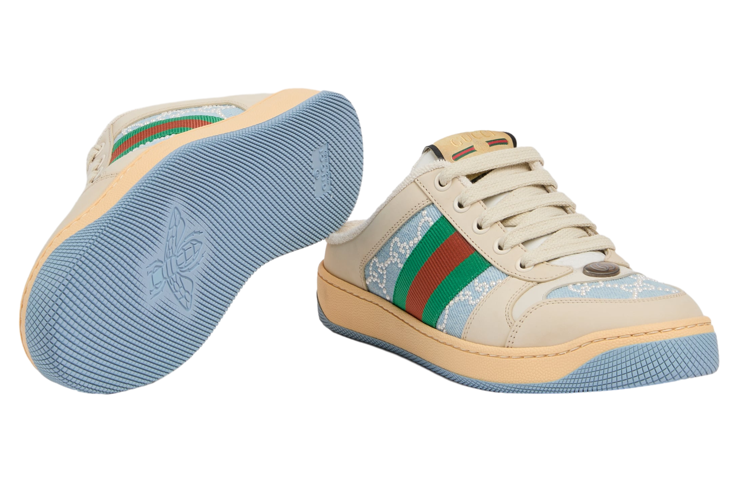 Gucci Pearl Screener Mule WMNS Light Blue Gg Pearl Canvas