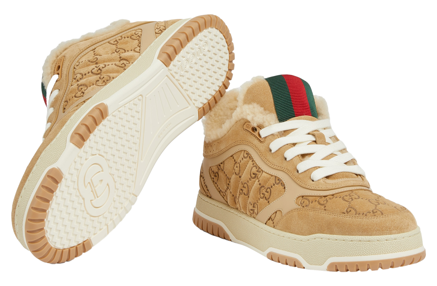 Gucci Re-Web Camel Gg Suede