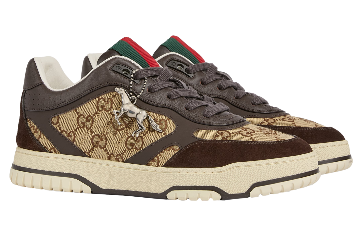 Gucci Re-Web Dark Brown Leather Trim