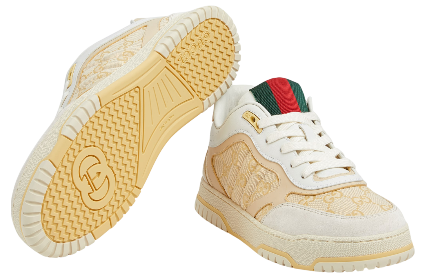 Gucci Re-Web Trainer Light Beige Canvas