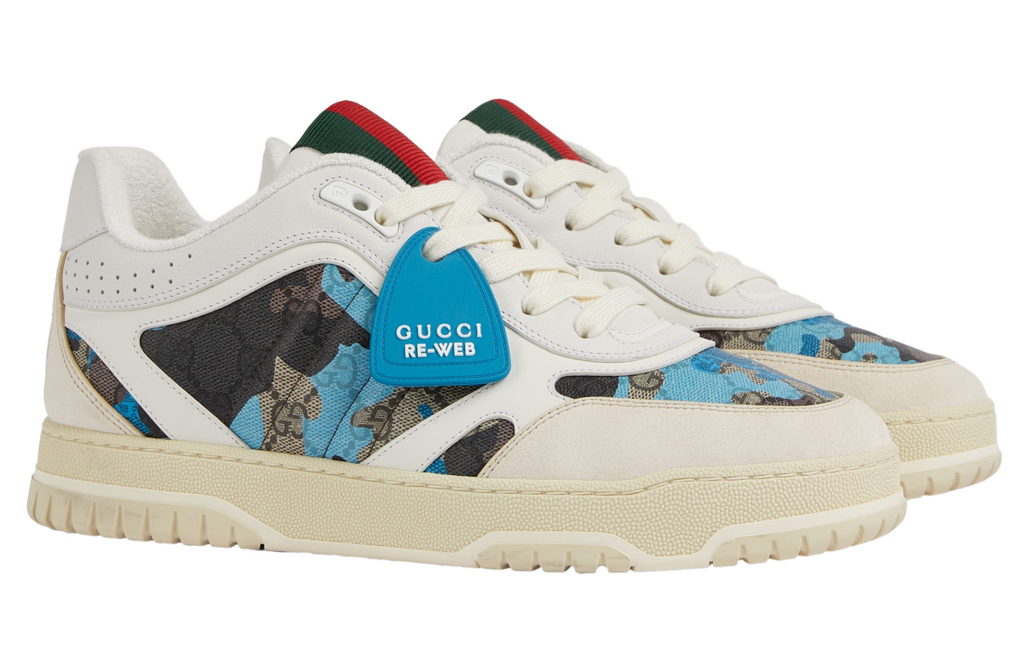 Gucci Re-Web White / Blue Gg Fabric