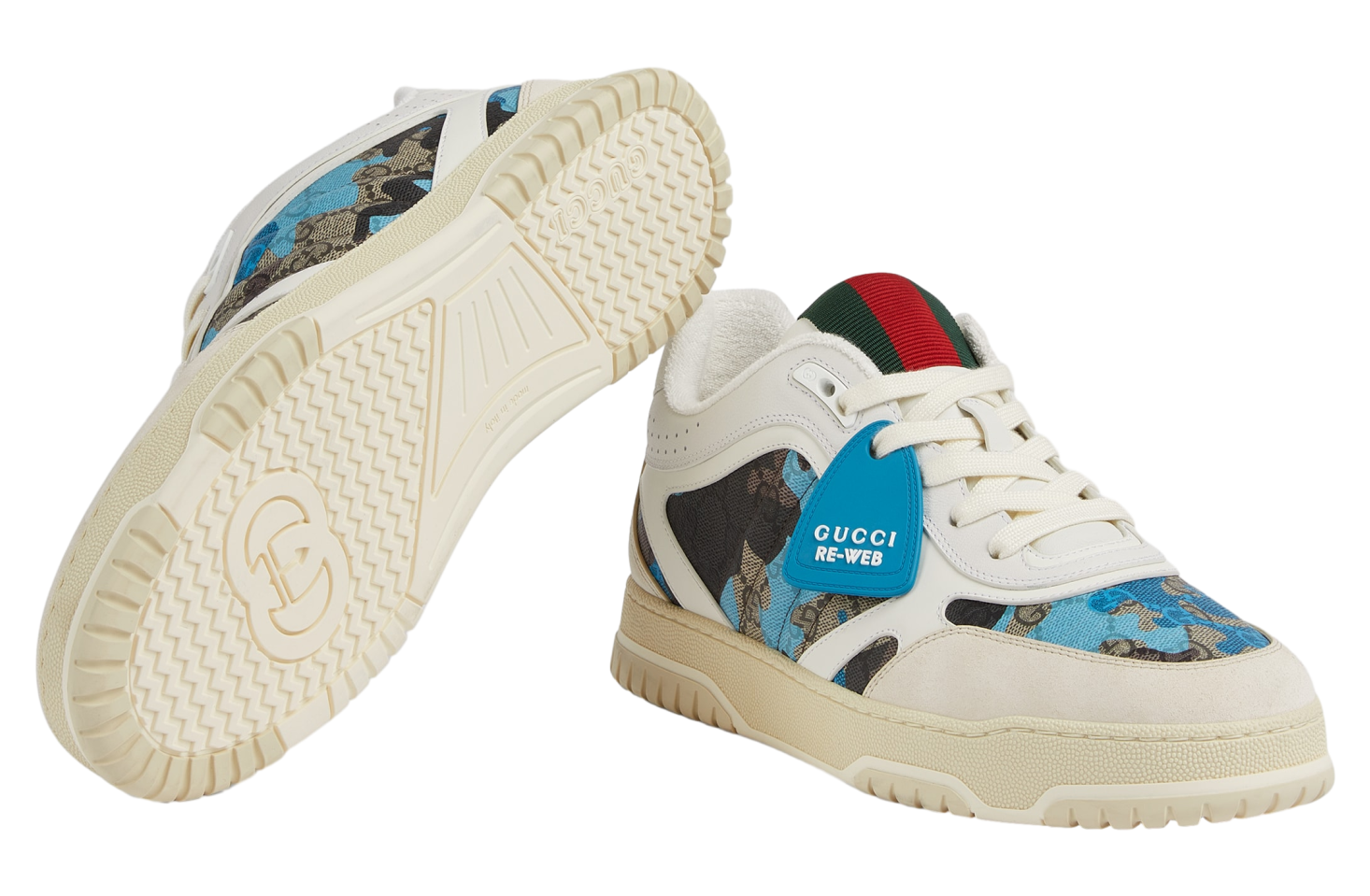 Gucci Re-Web White / Blue Gg Fabric