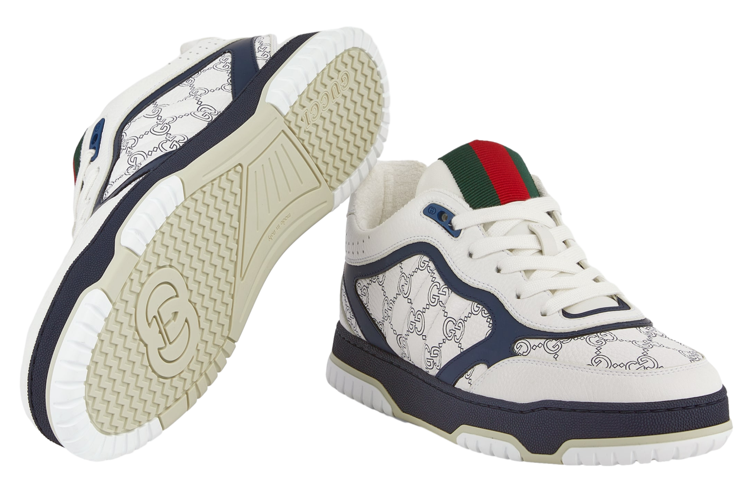 Gucci Re-Web White / Blue Gg Leather