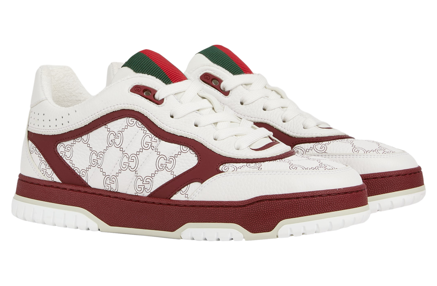 Gucci Re-Web White Gg Leather