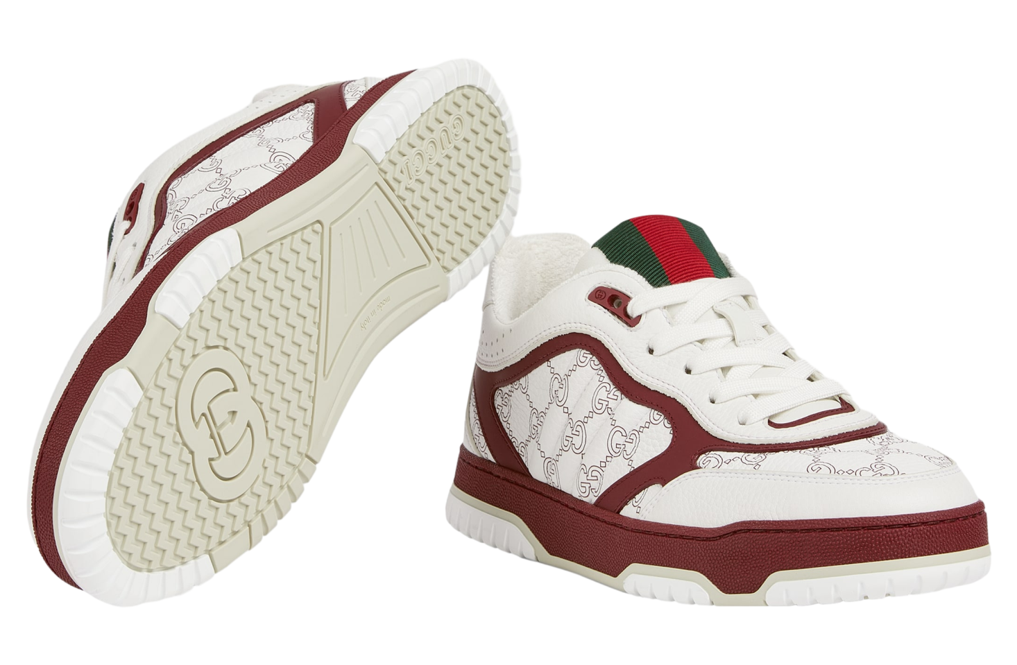 Gucci Re-Web White Gg Leather