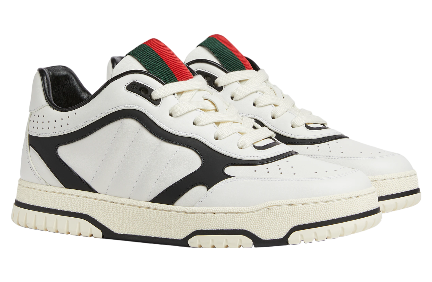 Gucci Re-Web White Leather / Black