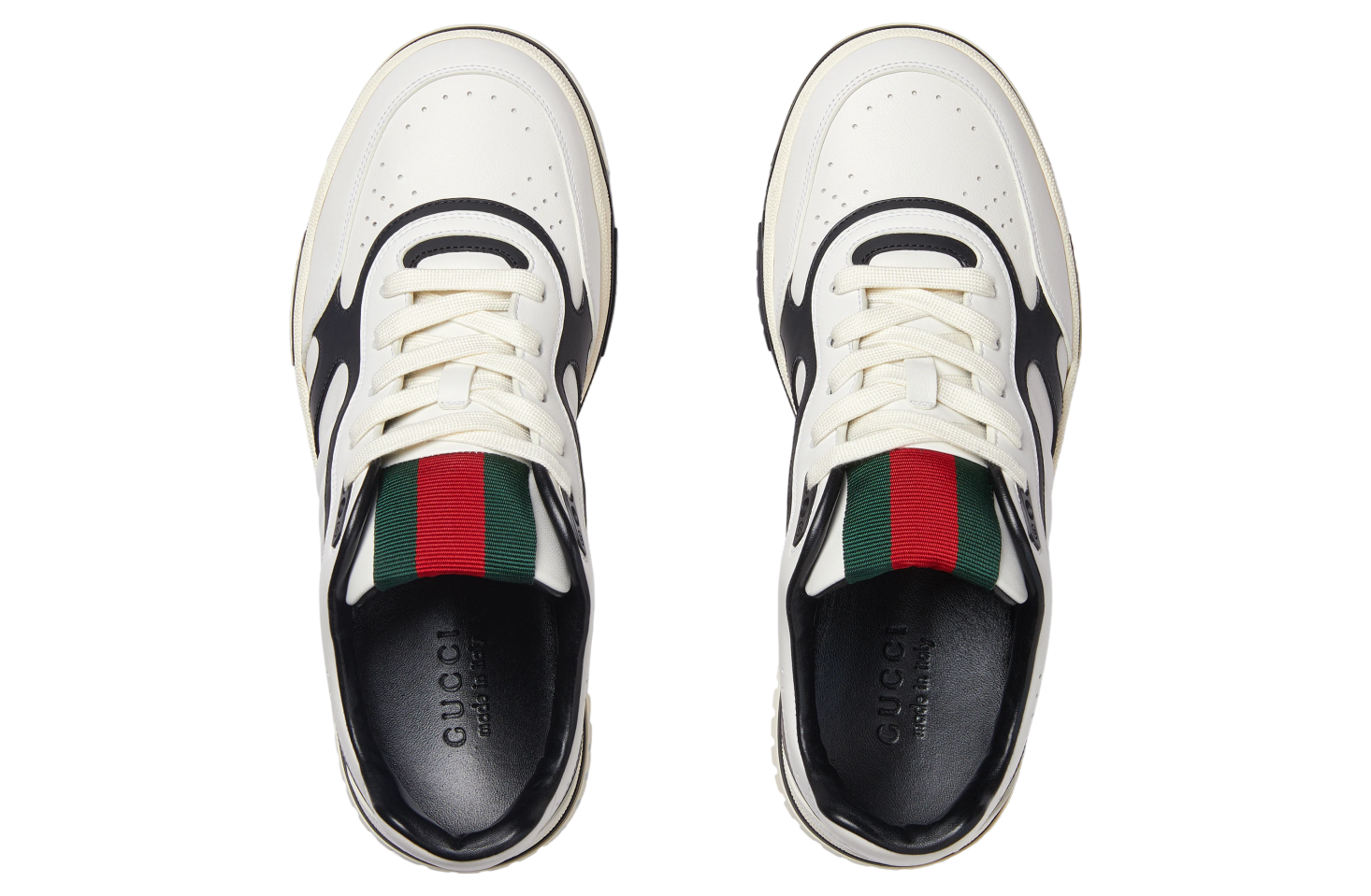 Gucci Re-Web White Leather / Black