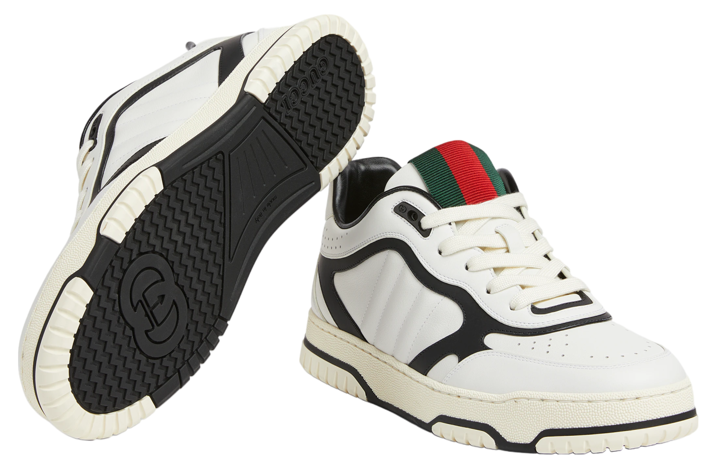 Gucci Re-Web White Leather / Black