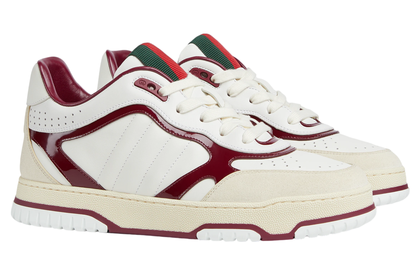 Gucci Re-Web White Leather / Burgundy