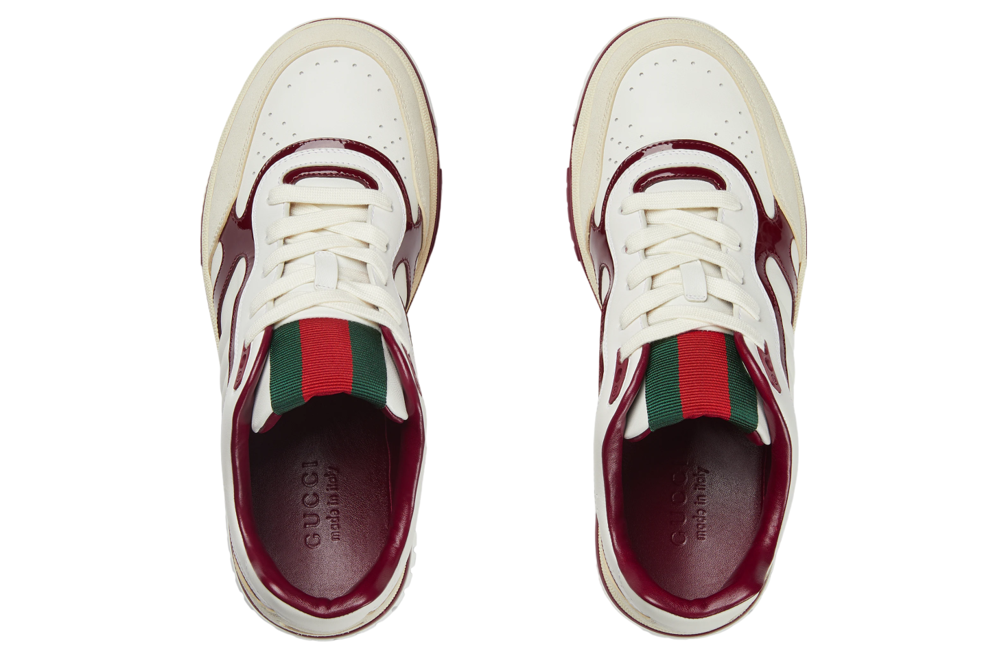 Gucci Re-Web White Leather / Burgundy