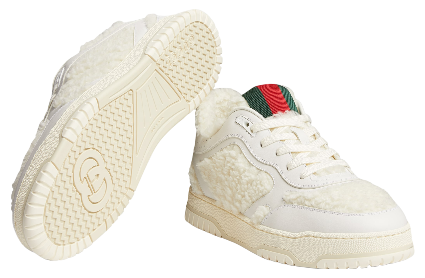 Gucci Re-Web White Merino Wool / Effect Fabric