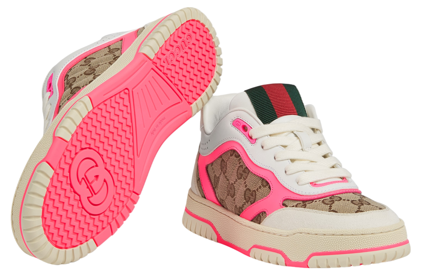 Gucci Re-Web WMNS Beige / Ebony Gg Canvas / Fuchsia